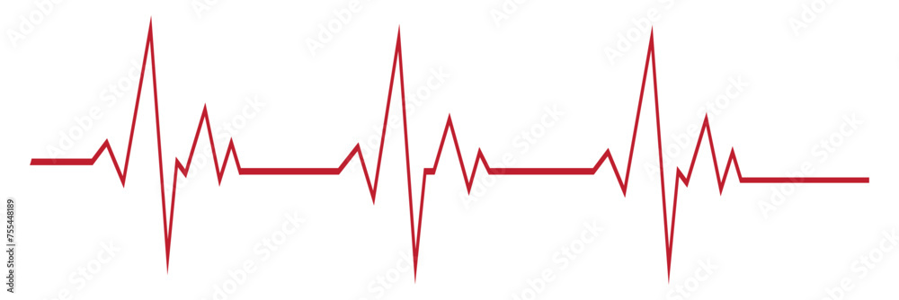 Red heartbeat line icon.  vector file  illustration. 