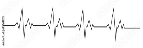 Black heartbeat line icon. vector file illustration. 