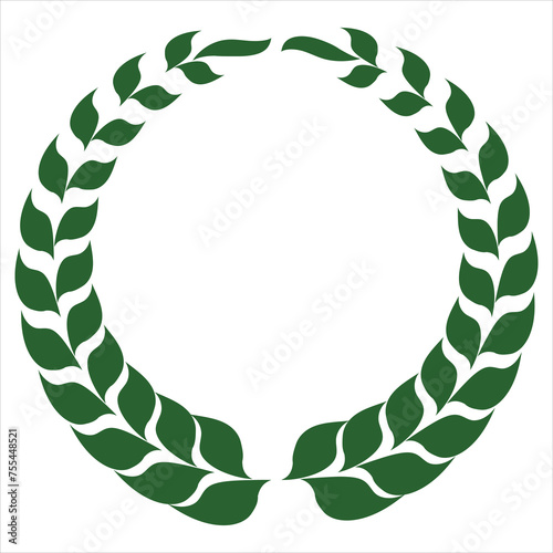 Laurel wreath victory icon set. circular laurel foliate, wheat and oak wreaths depicting an award, achievement, heraldry, nobility on white background. Emblem floral greek branch flat style. EPS 10