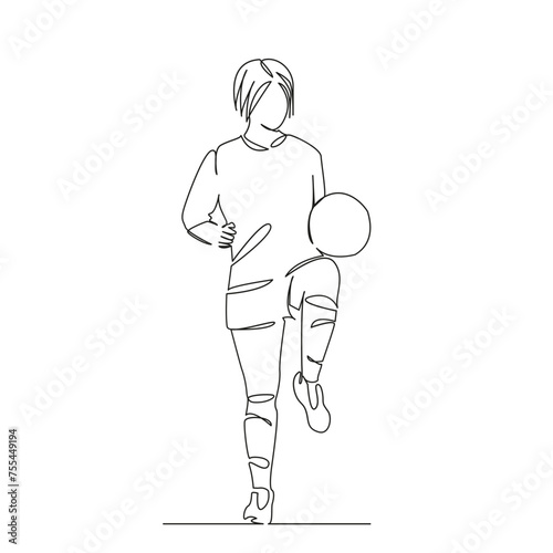 female soccer player hits