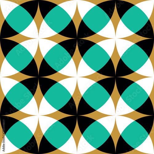 Dikişsiz geometrik floral deseni. Vektör illüstrasyonu.	