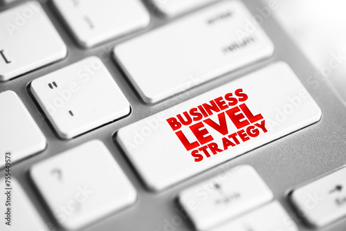 Business Level Strategy - examine how firms compete in a given industry, text concept button on keyboard