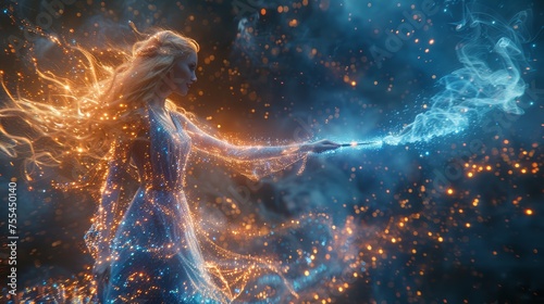 Fairy godmother granting wishes with a wave of her wand