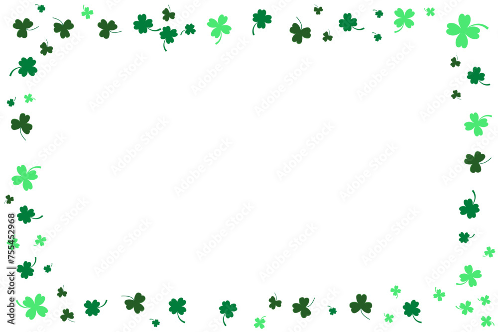 Frame of clovers on white background Frame of clovers on white background