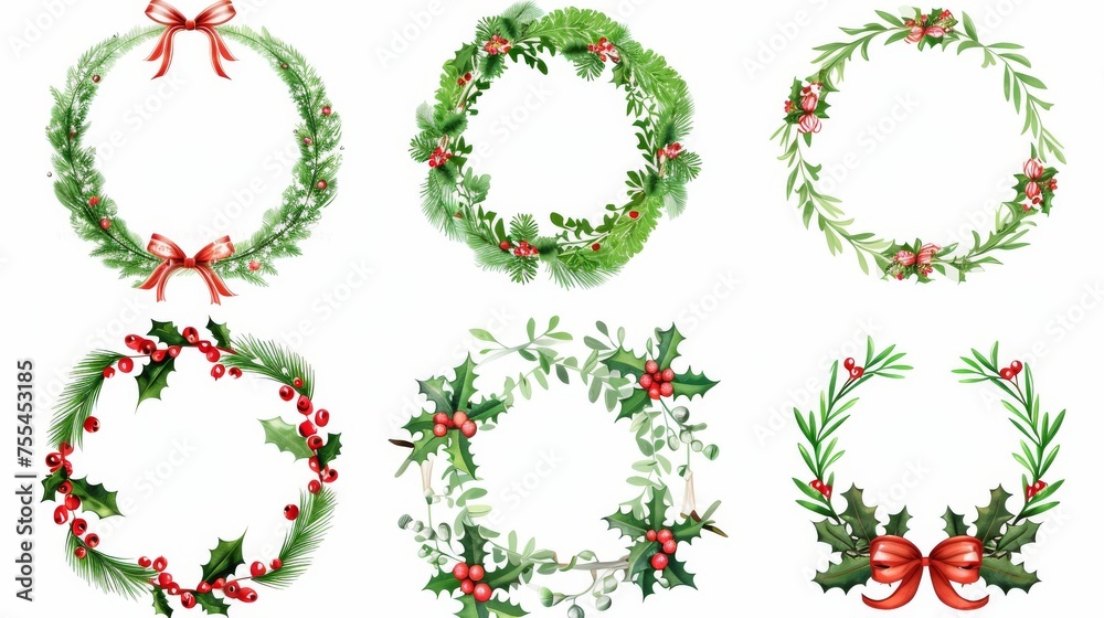 An inventive design for a decorative Christmas door wreath. Garden twigs, red berries and ribbon bows are combined to create a natural round frame. An inventive design for a decorative Christmas door wreath. Garden twigs, red berries and ribbon bows are combined to create a natural round frame.