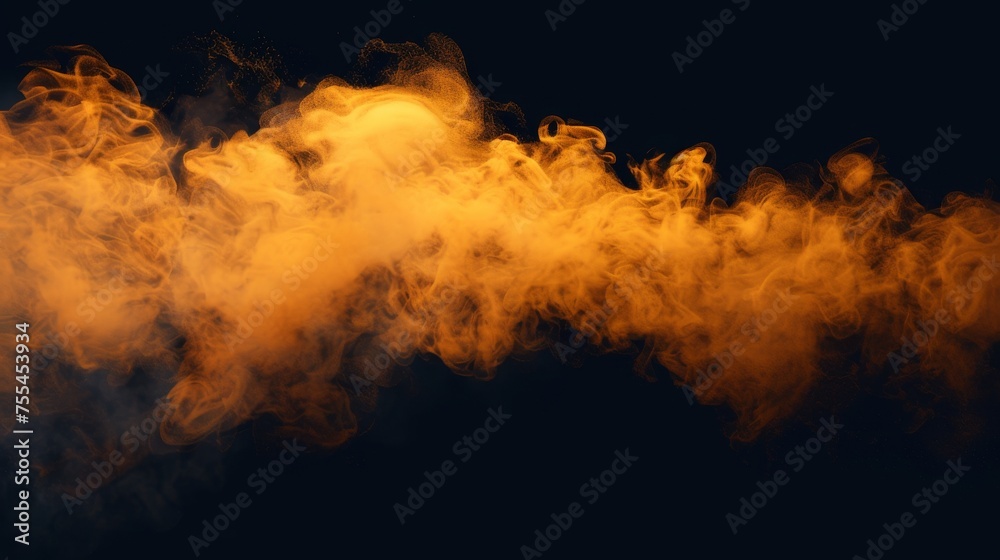 Smokey cloud on black background with golden dust overlay effect, smoky mist texture, toxic chemical smog, nightclub party steam, light haze. Smokey cloud on black background with golden dust overlay effect, smoky mist texture, toxic chemical smog, nightclub party steam, light haze.