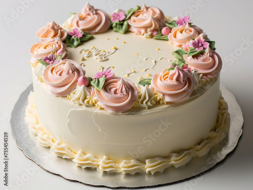 Birthday Cake with Decorated Roses