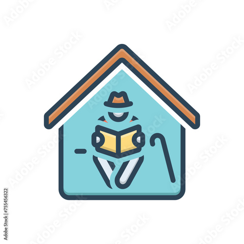 Color illustration icon for retirement
