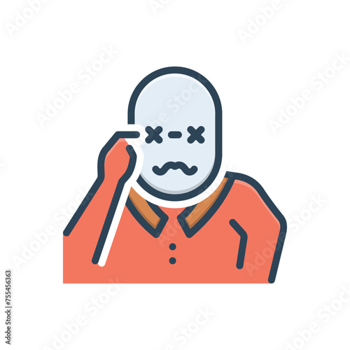 Color illustration icon for vision loss