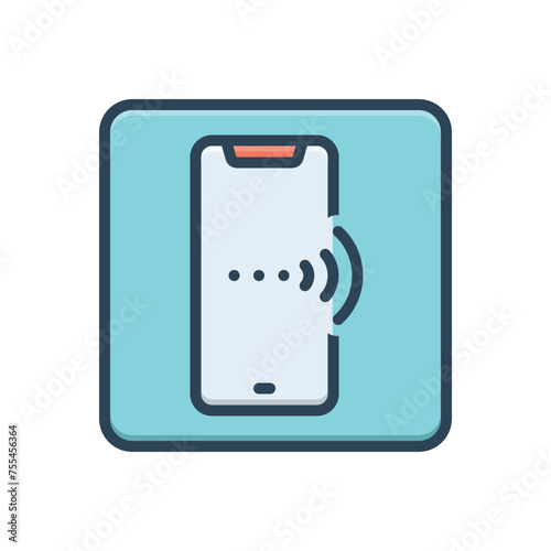 Color illustration icon for call button