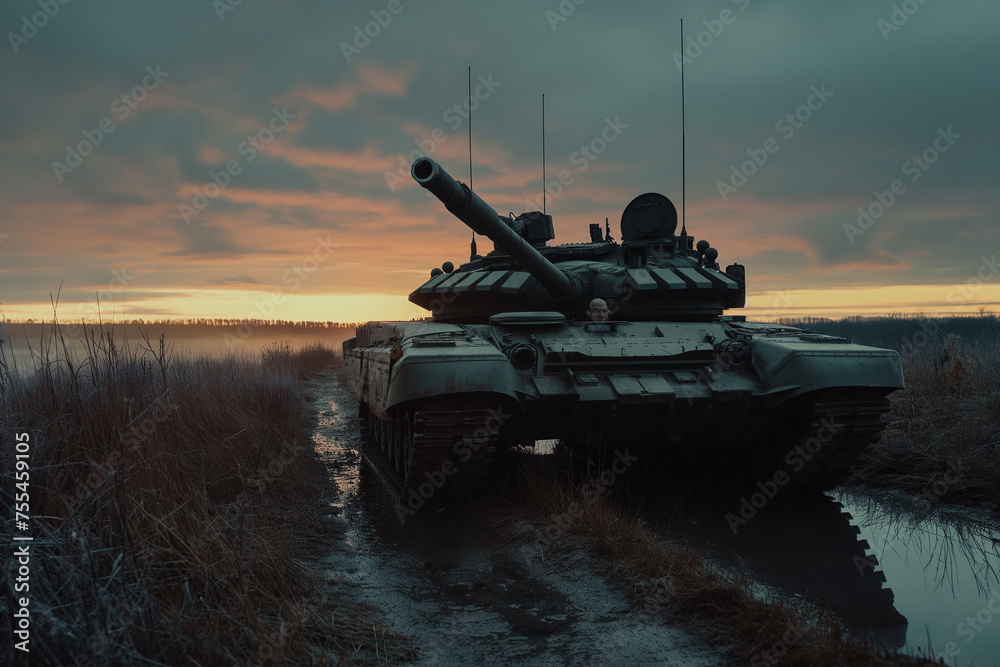 A military tank on the battlefield A military tank on the battlefield