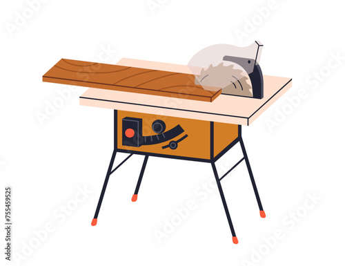 Woodwork tool. Circular saw machine, carpenters table for carpentry, joinery....