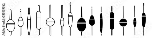 Float icon vector set. Fishing tackle illustration sign collection. Fishing symbol or logo.