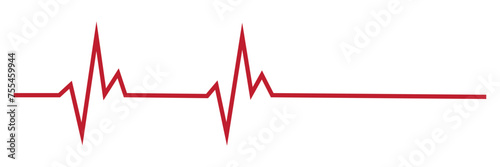 Red heartbeat line icon. vector file illustration. 