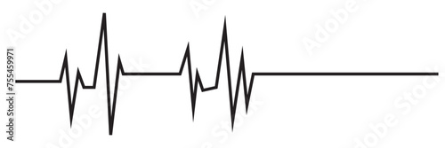 Black heartbeat line icon. vector file illustration. 