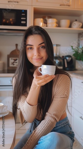 Young woman having a break ...