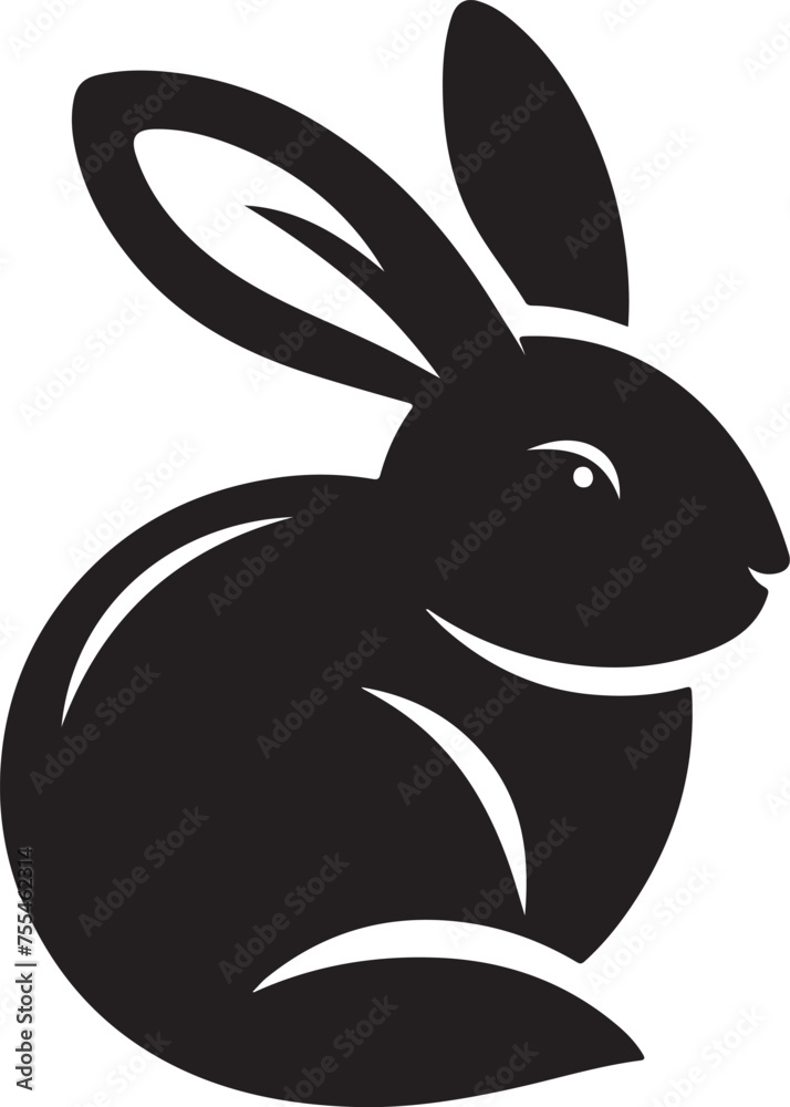 Bunny black silhouette Illustration Vector