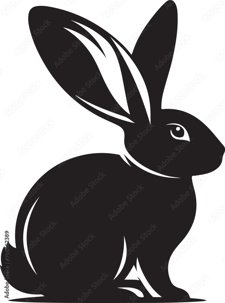 Obraz premium Bunny black silhouette Illustration Vector