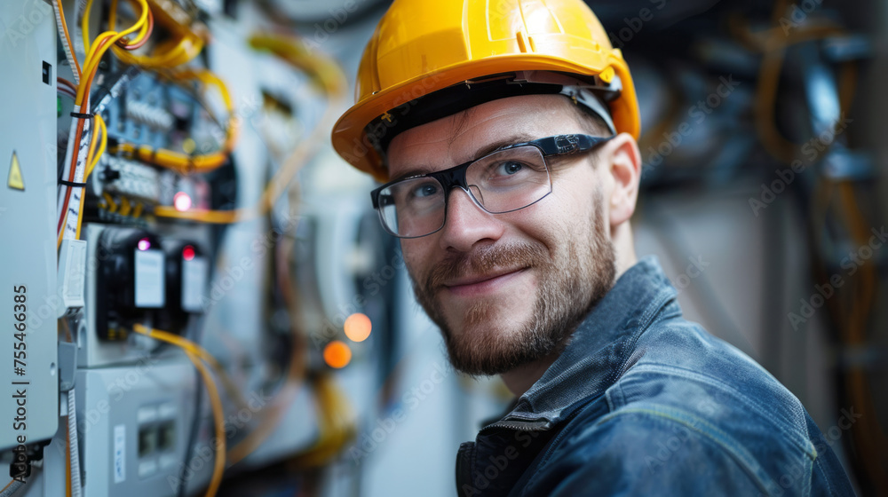 Portrait of an Electrician Delivering Premium Services for Upscale Residences Portrait of an Electrician Delivering Premium Services for Upscale Residences