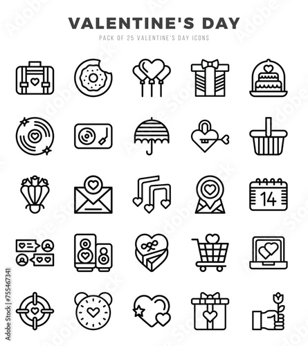 Valentine'S Day elements. Lineal web icon set. Simple vector illustration. photo