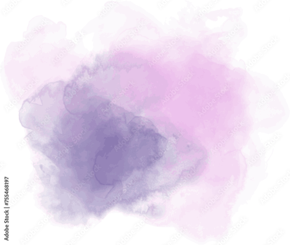 Abstract watercolor blot painted background. Vector isolated illustration. Blue purple 