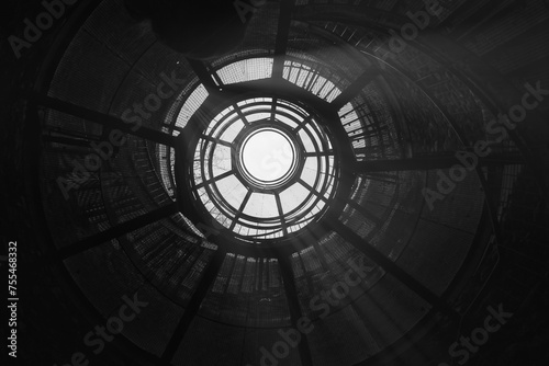 Tunnel of Light - Spiral Staircase in the Building - Concept - Background - Vintage 