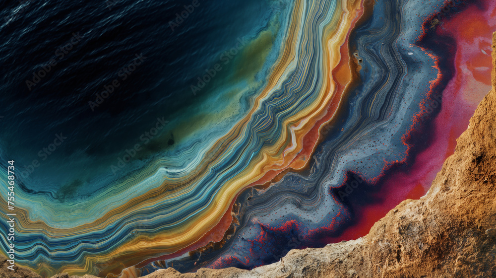 Picturesque marble aerial landscape