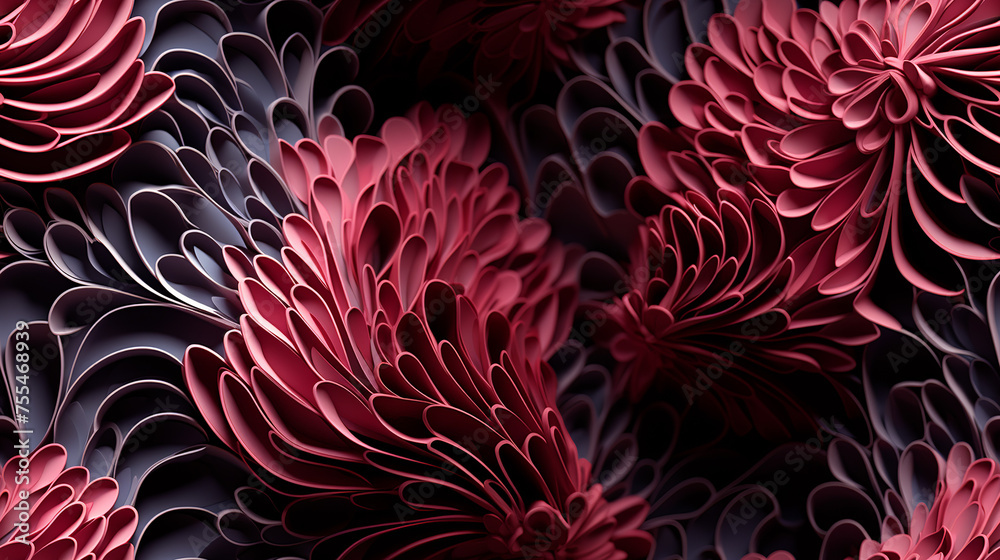 Detailed view of multiple red flowers clustered together