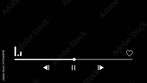 animated music player overlay with small equalizer