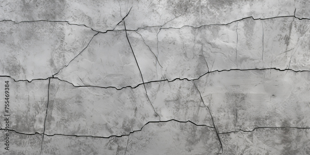 Obraz premium Grey cracked wall. Cement paint.