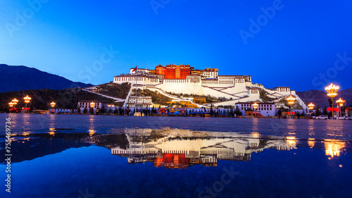 Potala Palace and its reflection,tibet
