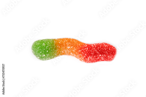 Sour gummy worms isolated o...