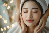 portrait of an Asian woman in spa relaxing, wellness, Rejuvenation