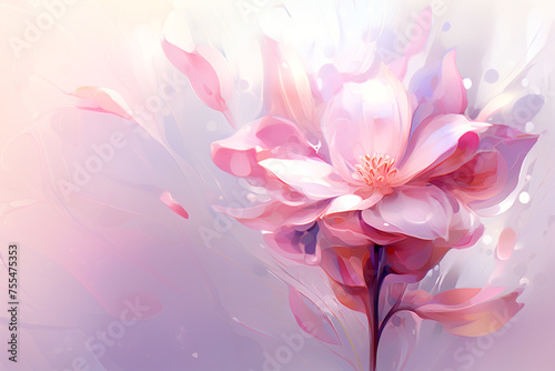 Abstract floral background with watercolor flowers. 