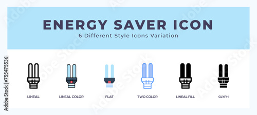 Energy saver icon set. vector illustration.