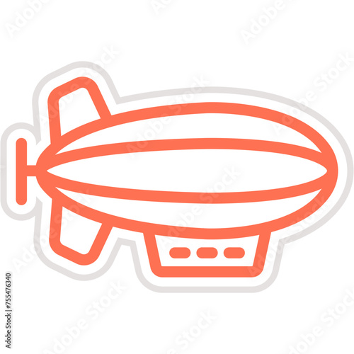 Zeppelin Vector Icon Design Illustration