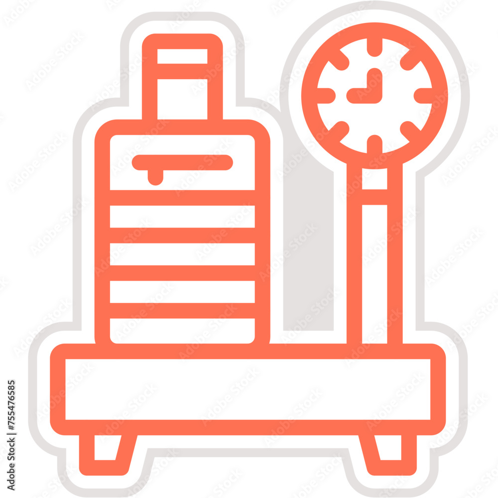 Luggage scale Vector Icon Design Illustration Luggage scale Vector Icon Design Illustration