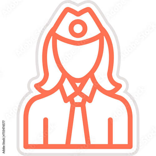 Air hostess Vector Icon Design Illustration