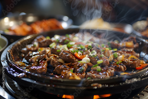 Sizzling Korean BBQ food photo