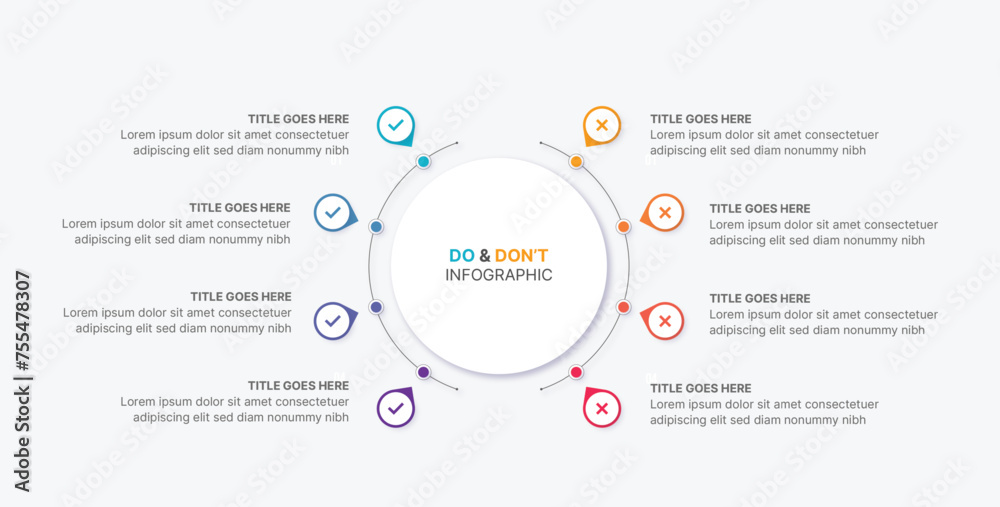 Dos and Don'ts, Comparison Chart Infographic Template Design