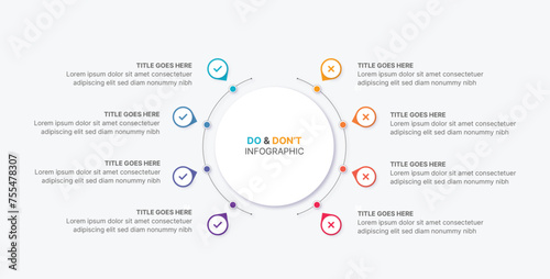 Dos and Don'ts, Comparison Chart Infographic Template Design
