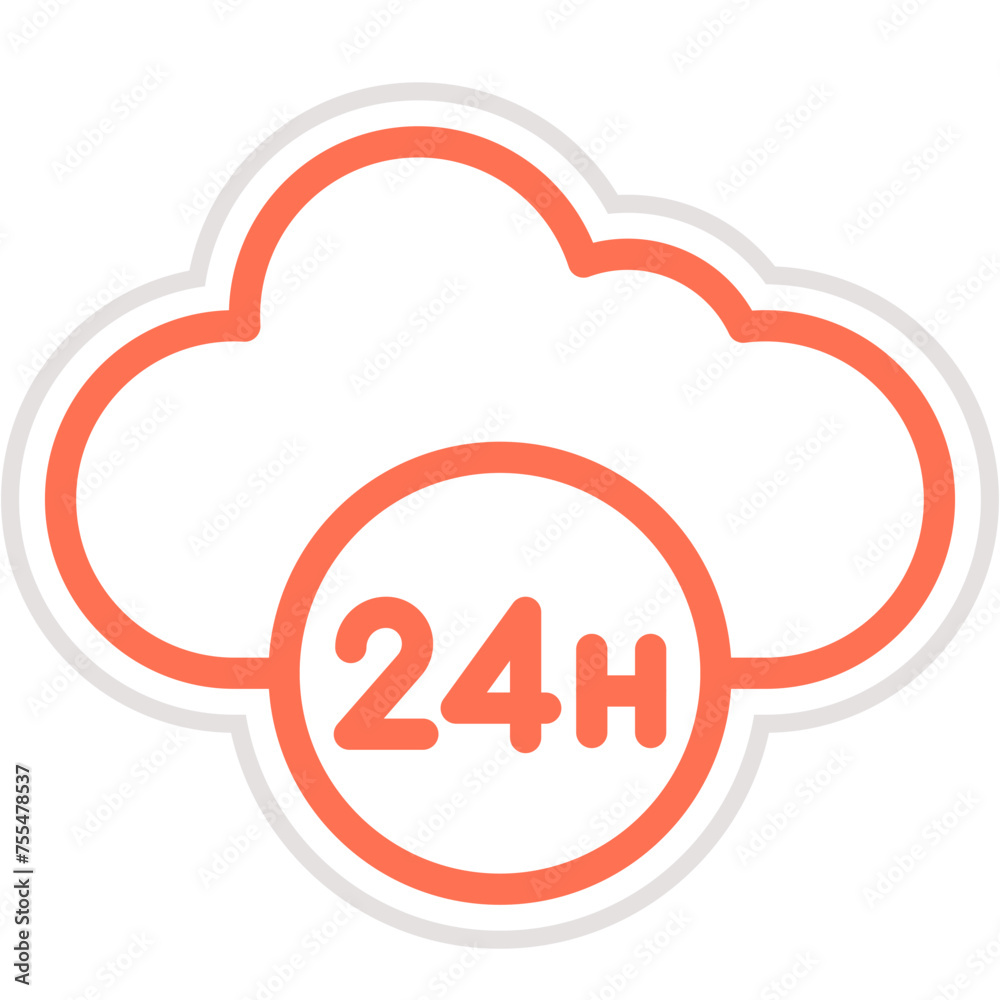 24 hour Vector Icon Design Illustration 24 hour Vector Icon Design Illustration