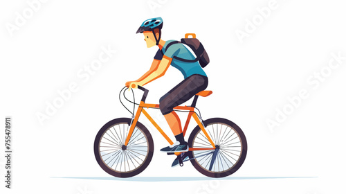 Man riding cycle vector illustration 