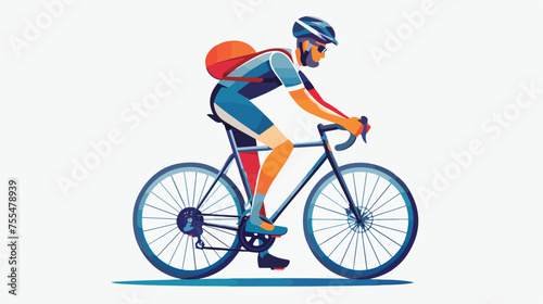 Fototapeta Naklejka Na Ścianę i Meble -  Man riding cycle vector illustration 