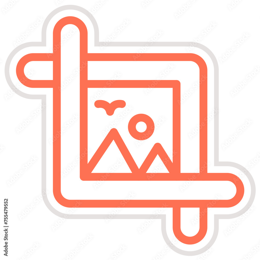 Fototapeta premium Crop tool Vector Icon Design Illustration