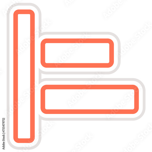 Left alignment Vector Icon Design Illustration