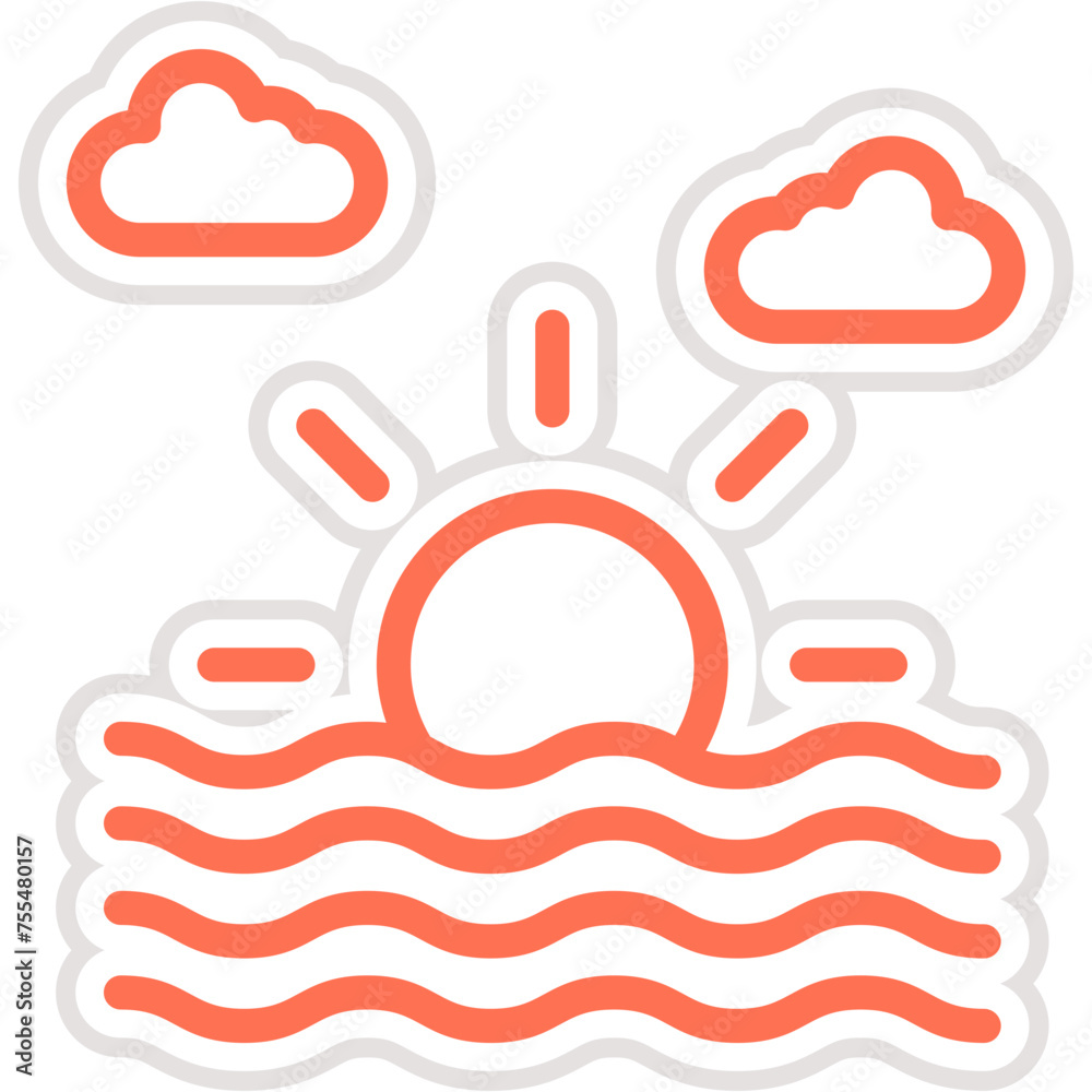 Sunset Vector Icon Design Illustration Sunset Vector Icon Design Illustration