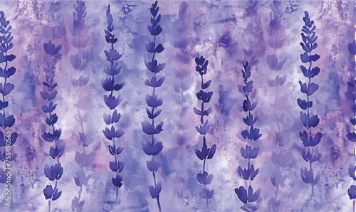 watercolor background with lavender flowers