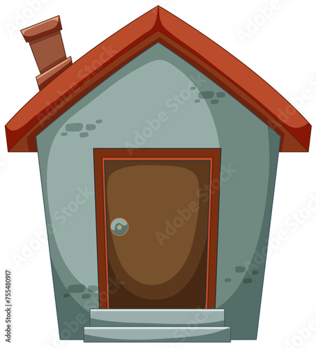 Simple cartoon illustration of a small house.