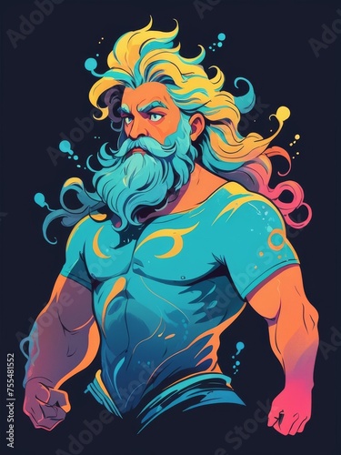 poseidon minimalist t-shirt design